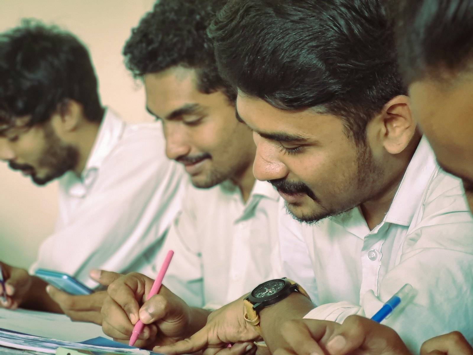 Students studying together